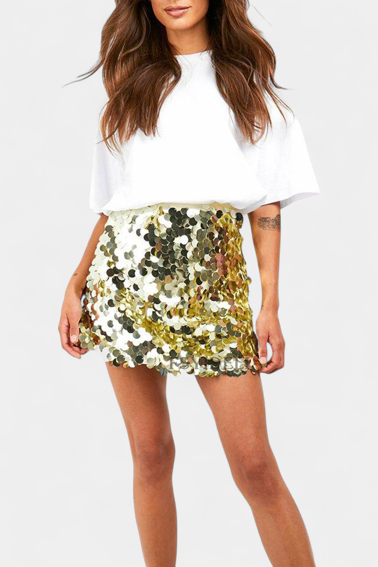Veena | Sequined Mini Skirt