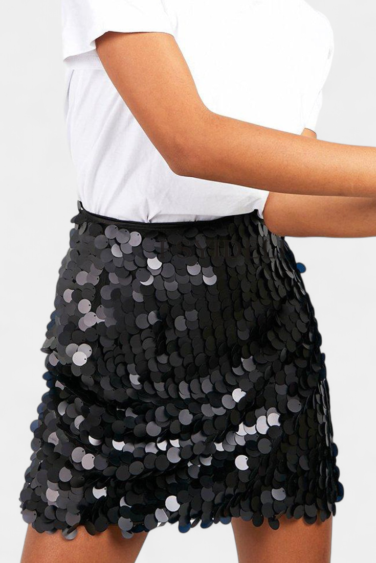 Veena | Sequined Mini Skirt