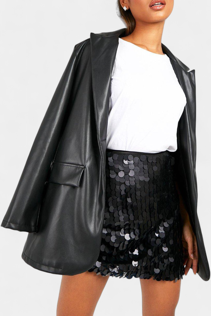 Veena | Sequined Mini Skirt