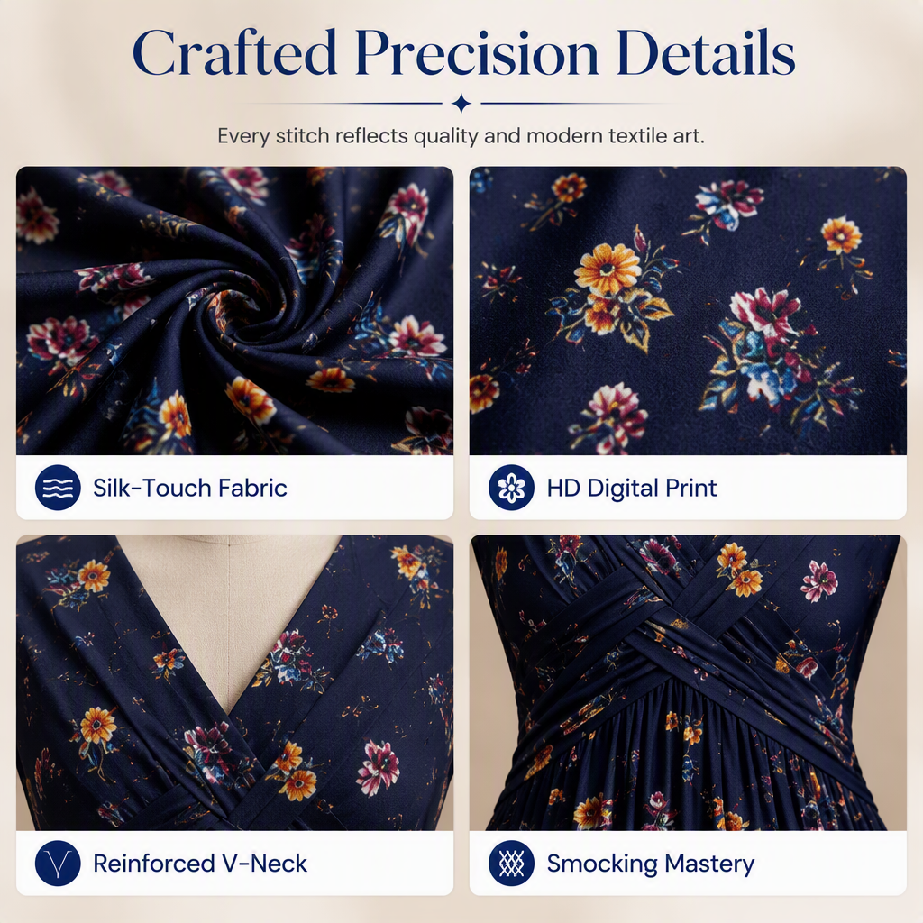 Evelyn Floral Midi Dress