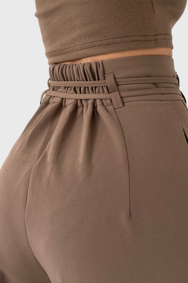 Sophie | High-Waisted Wide-Leg Trousers with Cord Accents