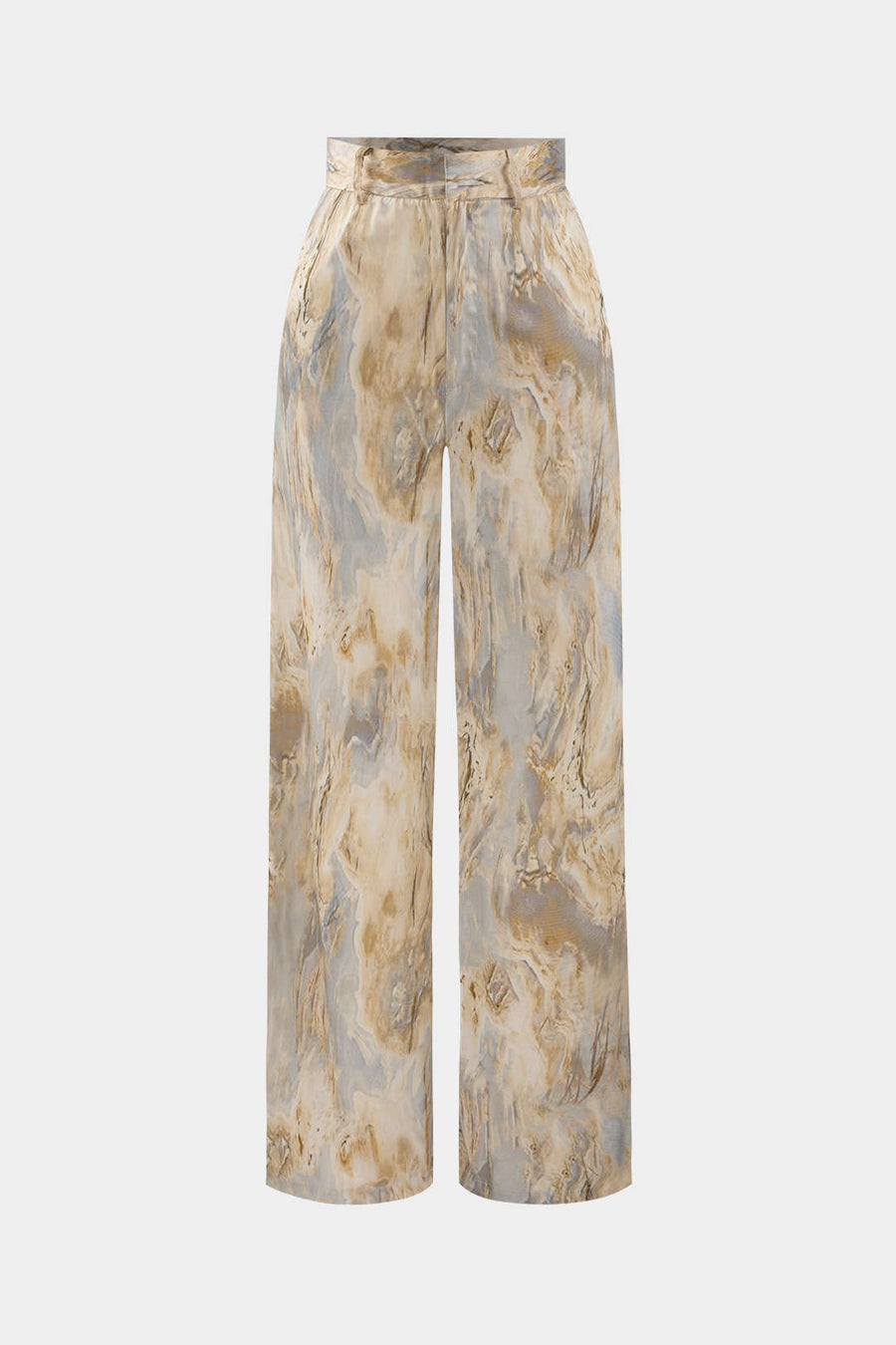 Chic | Marble-Print Straight Leg Trousers