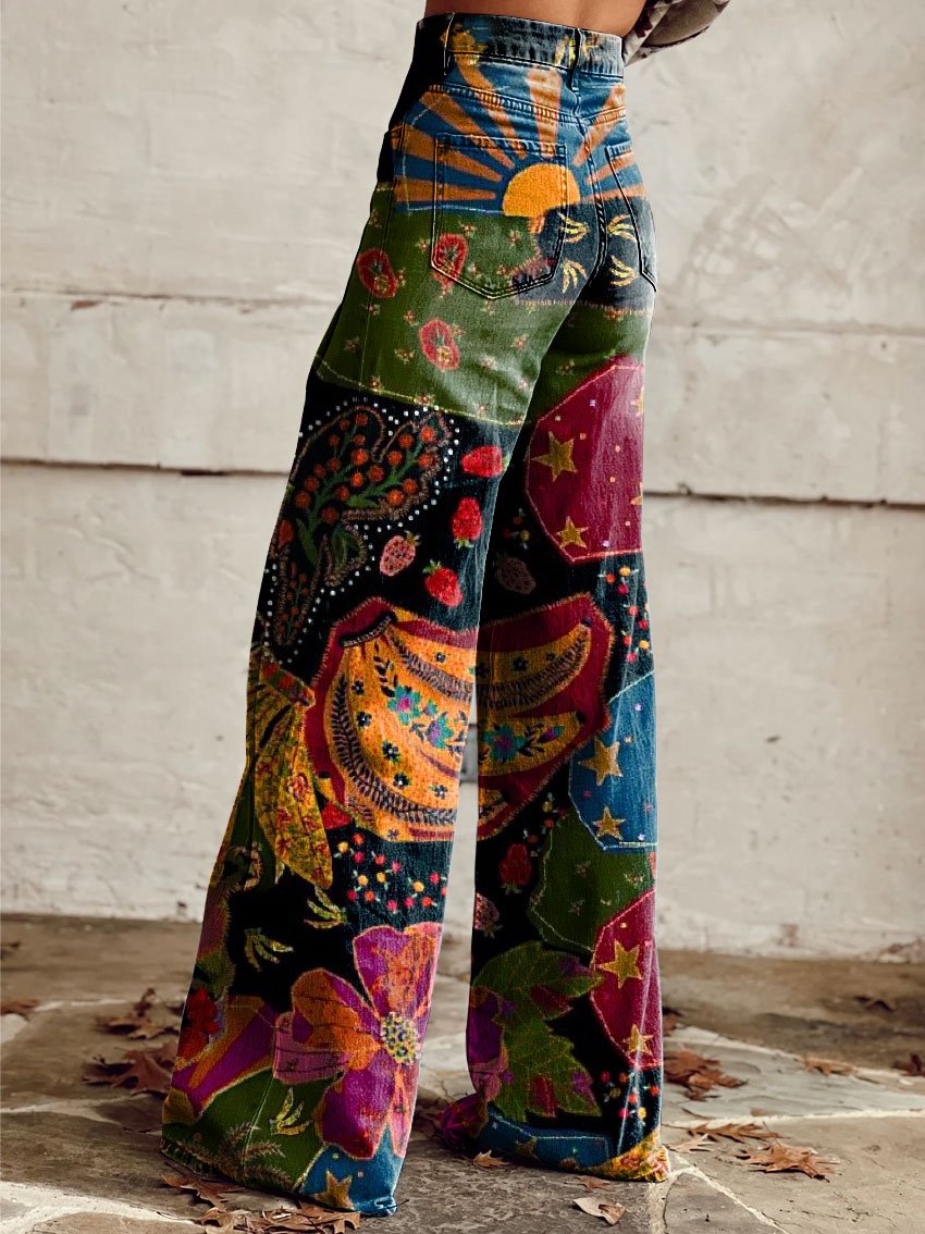 Wendy | Psychedelic Art Flared Jeans