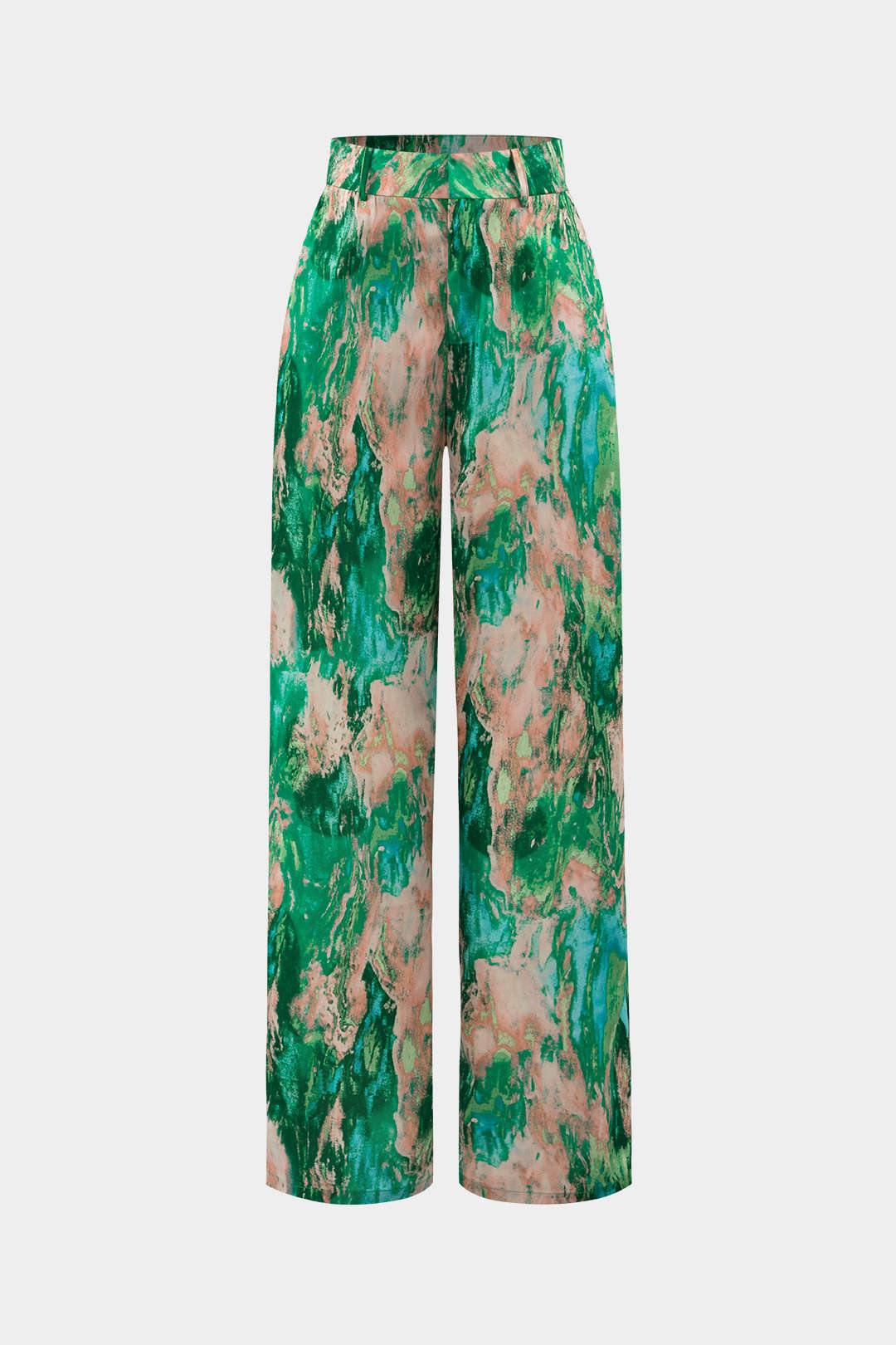 Chic | Marble-Print Straight Leg Trousers