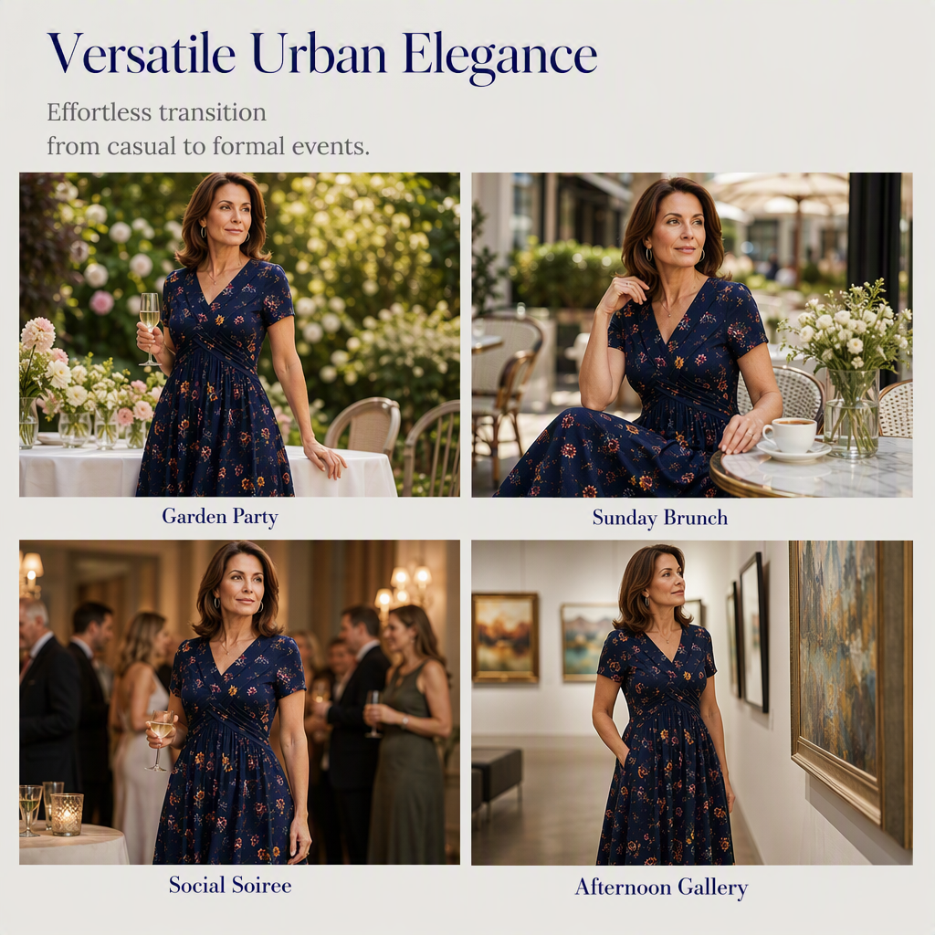 Evelyn Floral Midi Dress