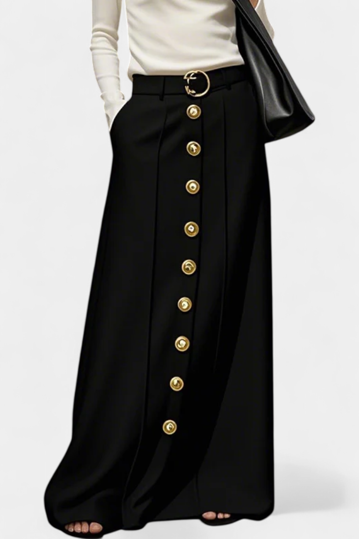 Ada | Front Button Casual Skirt with Side Pockets