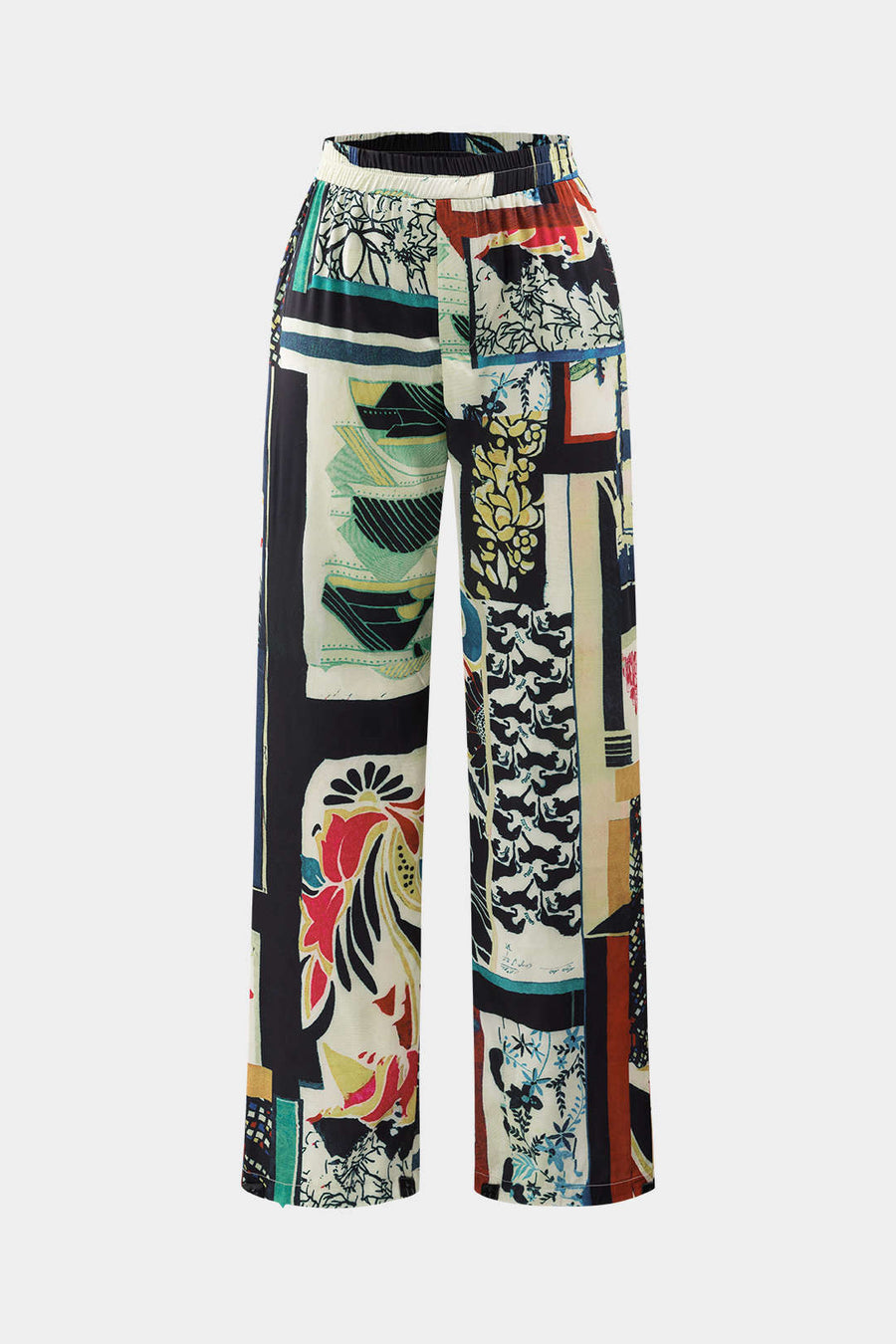 Arce | Floral Print High-Waisted Straight Leg Trousers