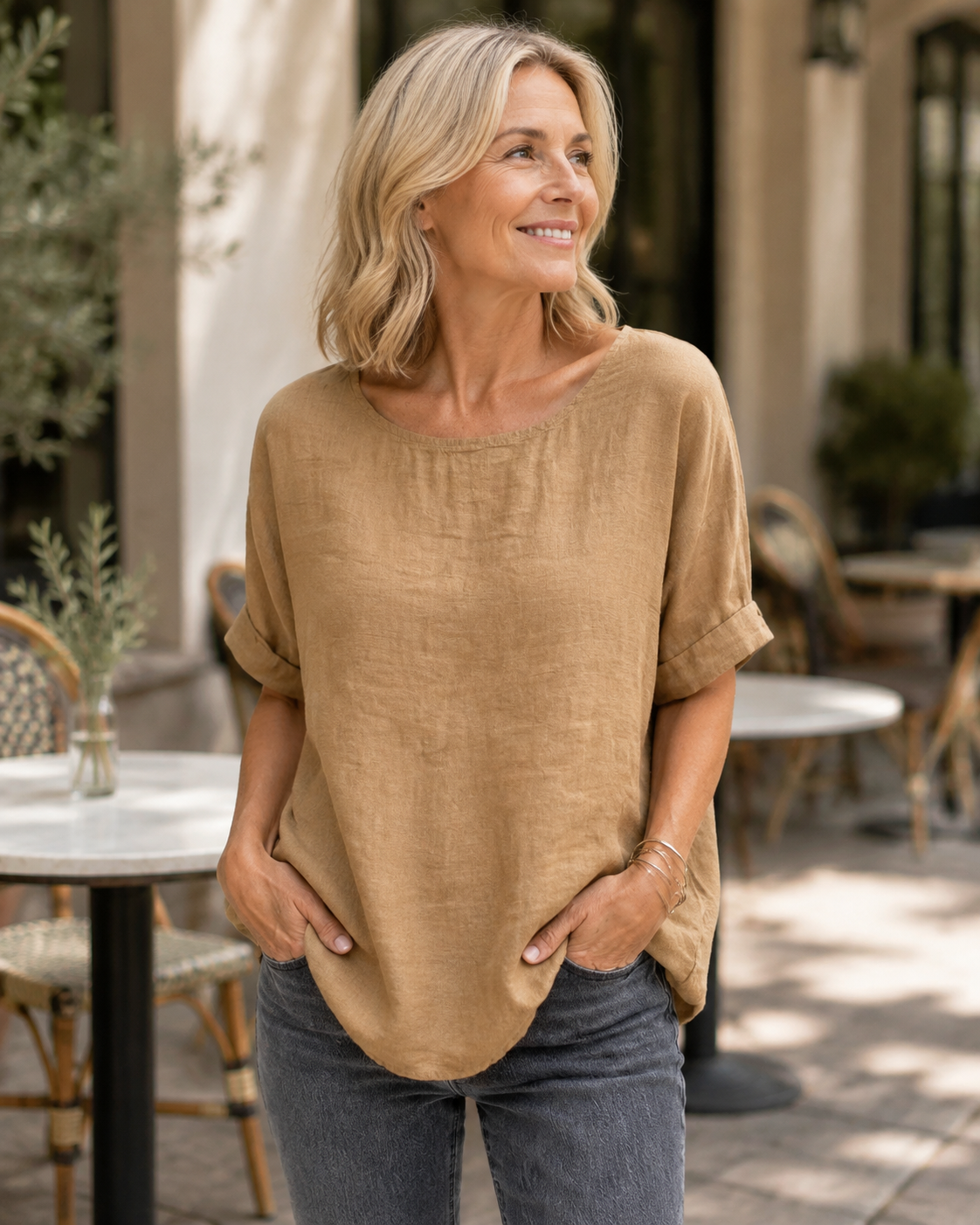 Michella | Relaxed Cotton Linen Top