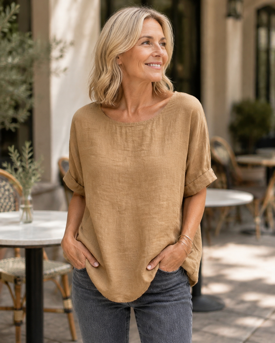 Michella | Relaxed Cotton Linen Top