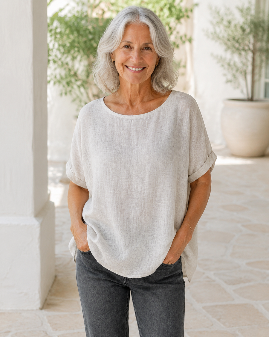 Michella | Relaxed Cotton Linen Top
