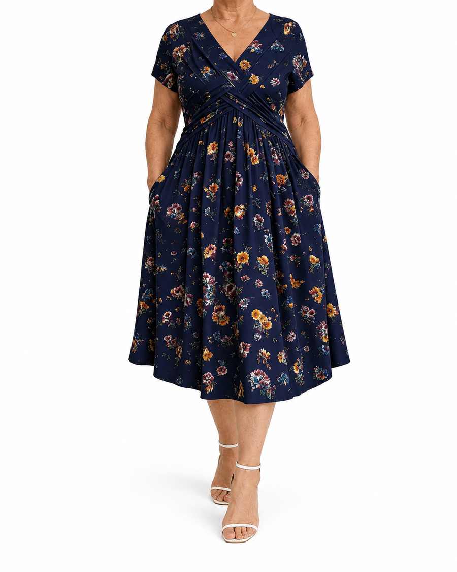 Evelyn Floral Midi Dress