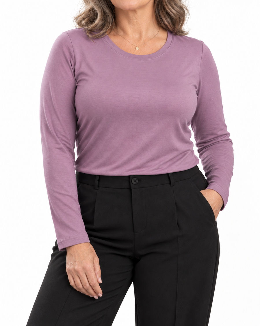 Elara™ | Built-In Bra Long Sleeve Top
