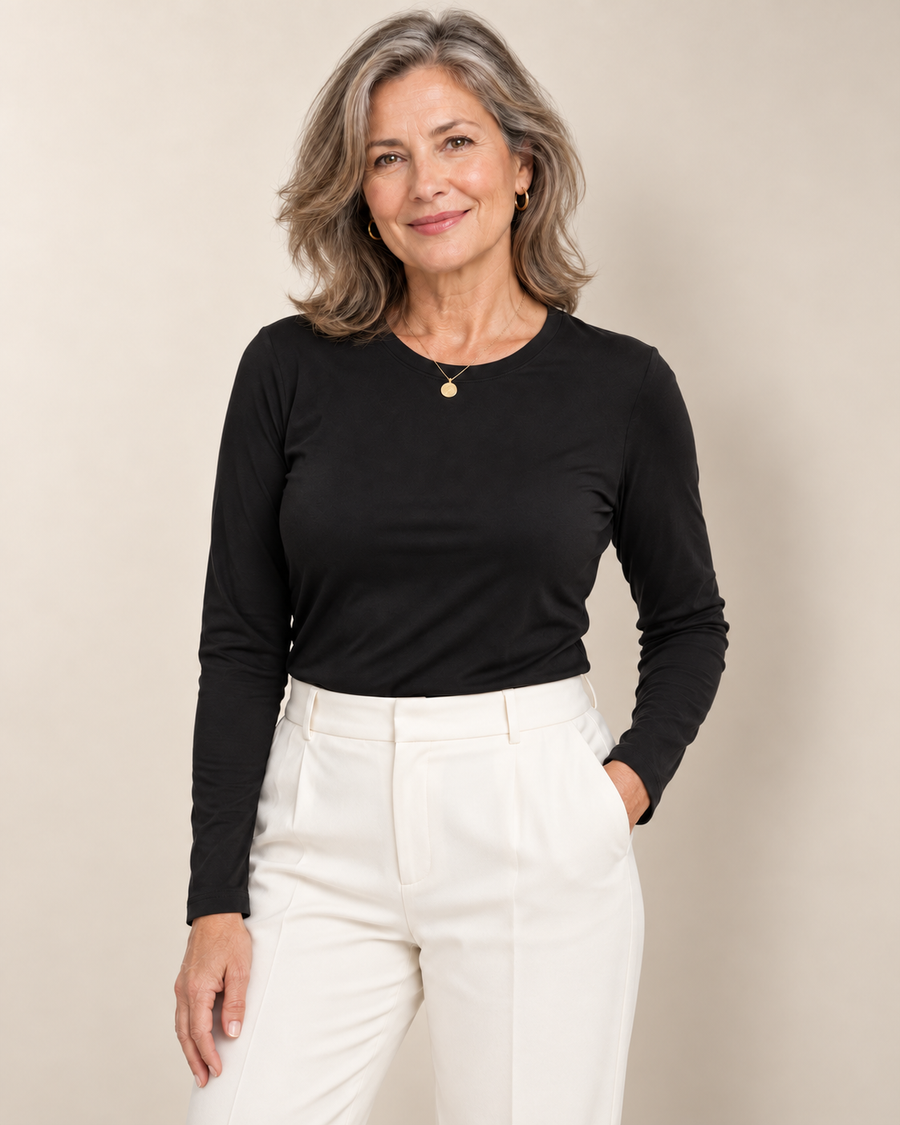 Elara™ | Built-In Bra Long Sleeve Top