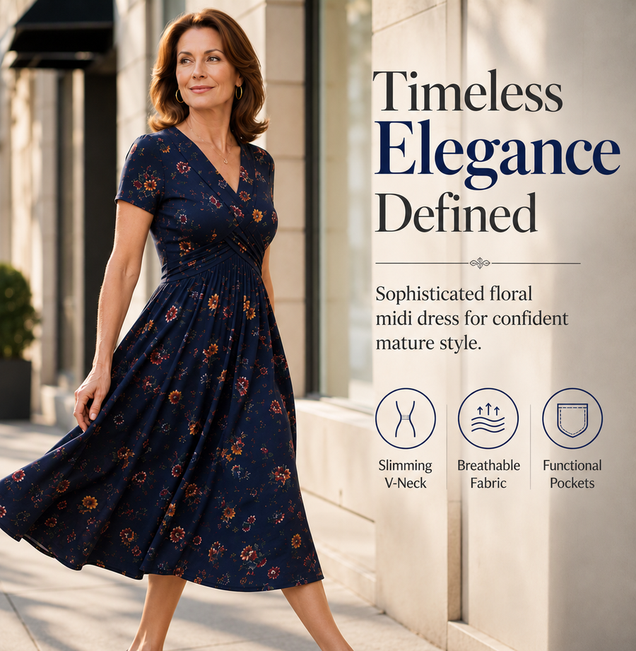 Evelyn Floral Midi Dress