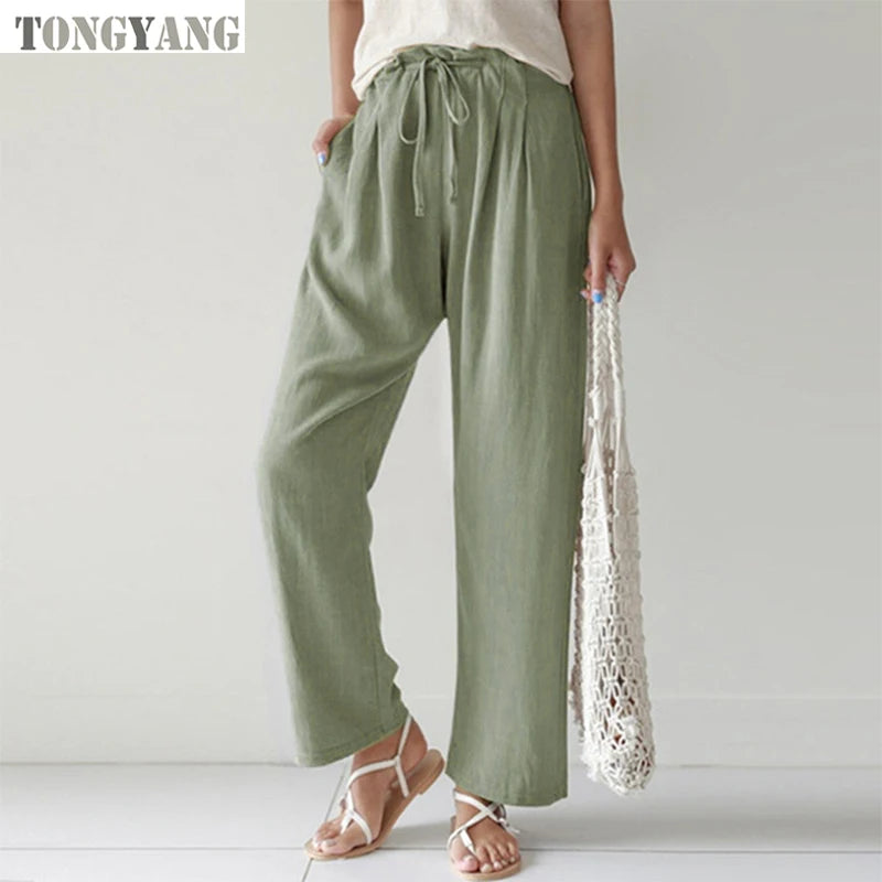 Amelia™ – Linen-Blend Wide Leg Pants