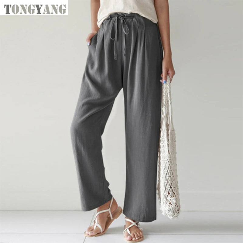 Amelia™ – Linen-Blend Wide Leg Pants
