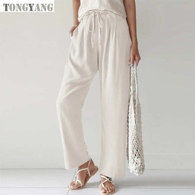 Amelia™ – Linen-Blend Wide Leg Pants