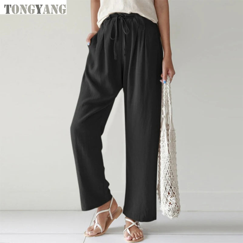 Amelia™ – Linen-Blend Wide Leg Pants
