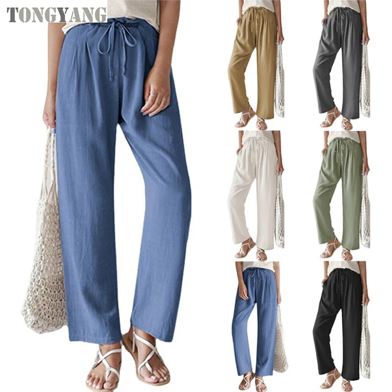 Amelia™ – Linen-Blend Wide Leg Pants