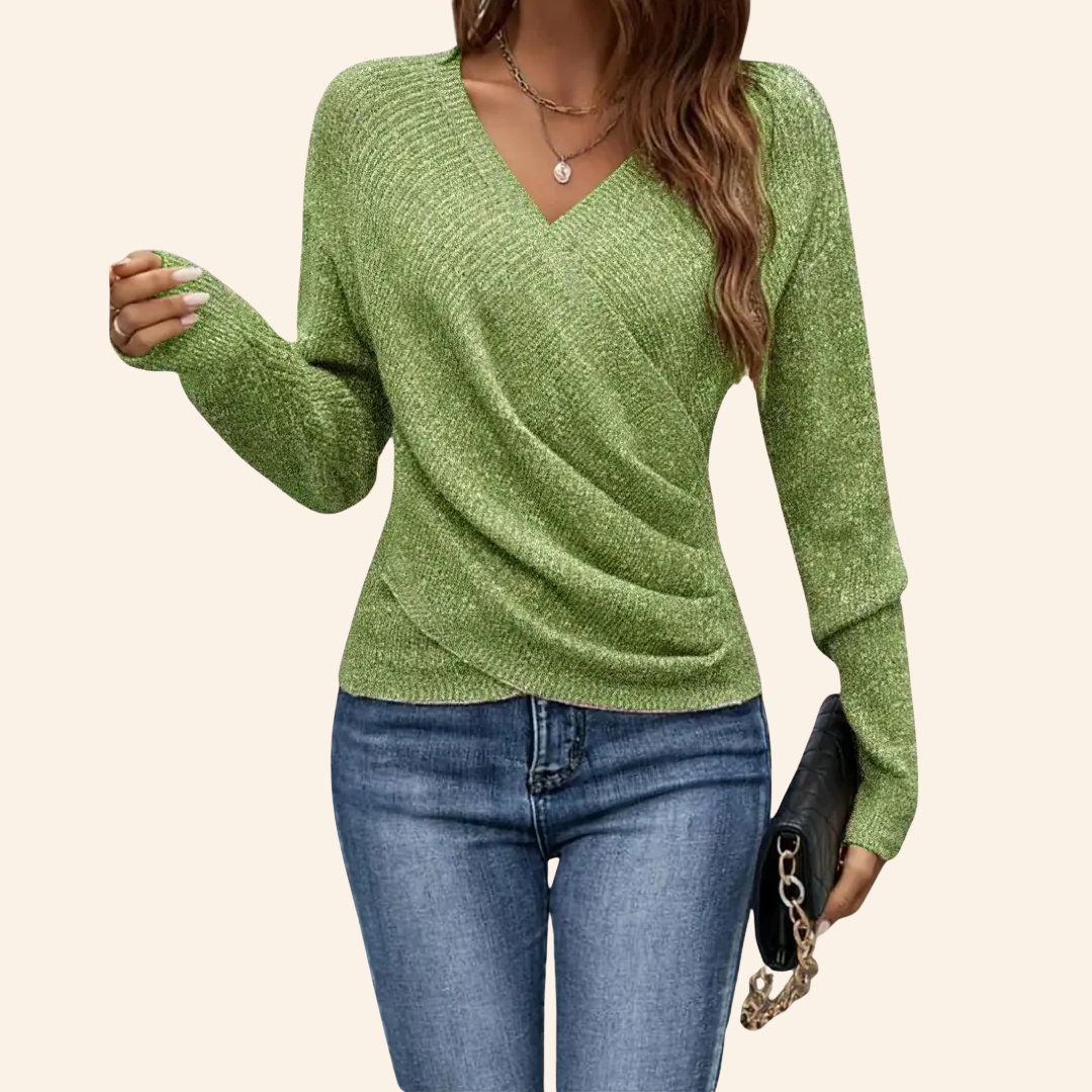 Elara - Elegant Wrap V-Neck Top