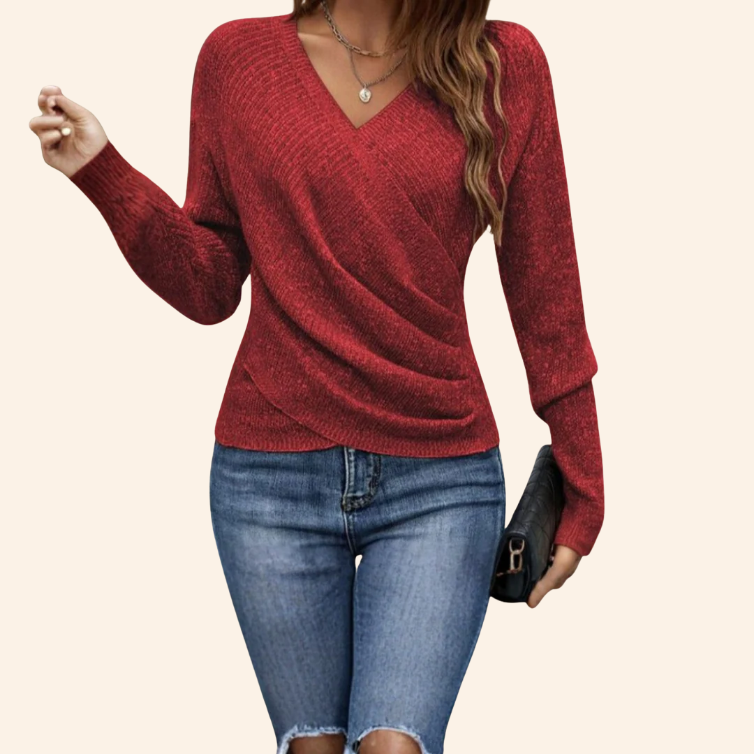 Elara - Elegant Wrap V-Neck Top