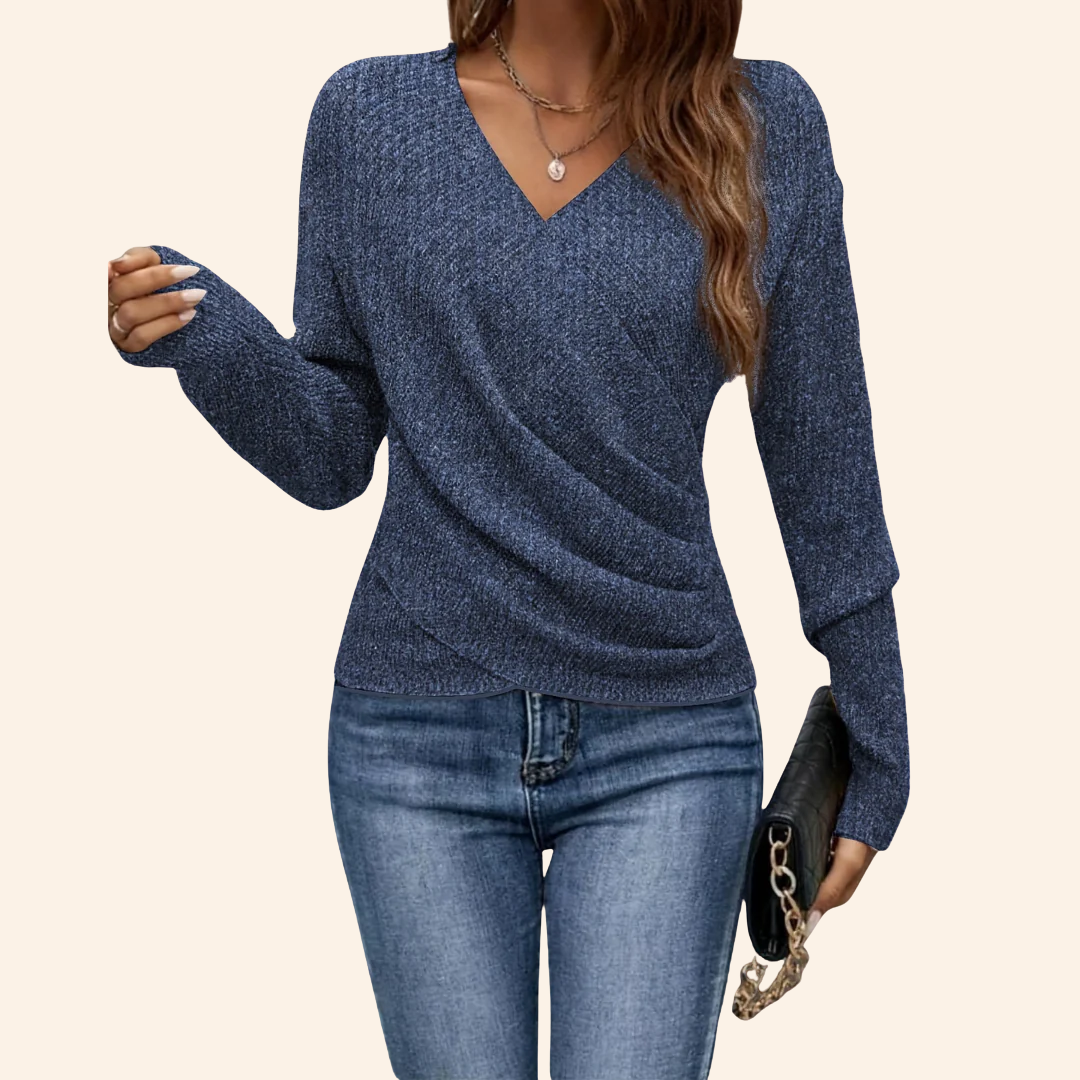 Elara - Elegant Wrap V-Neck Top