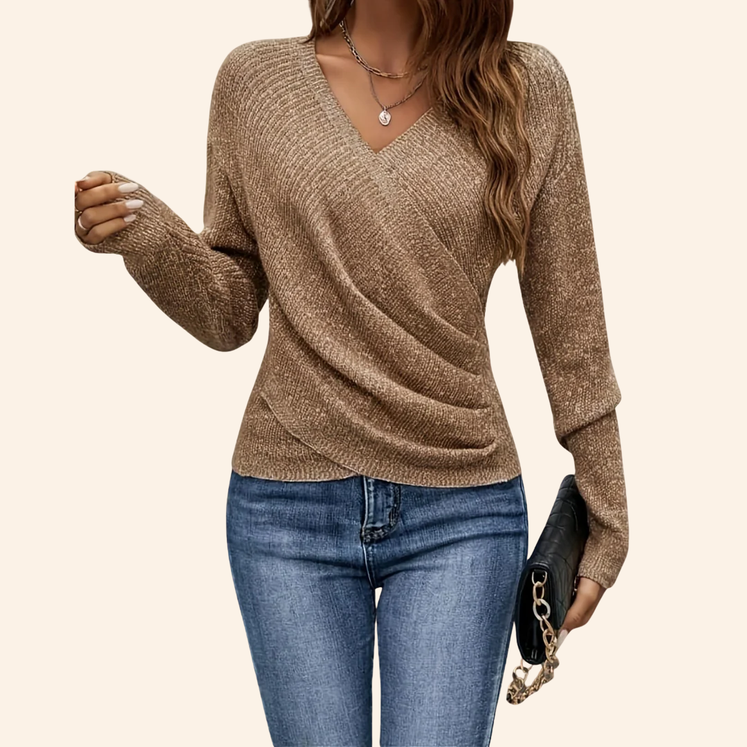 Elara - Elegant Wrap V-Neck Top