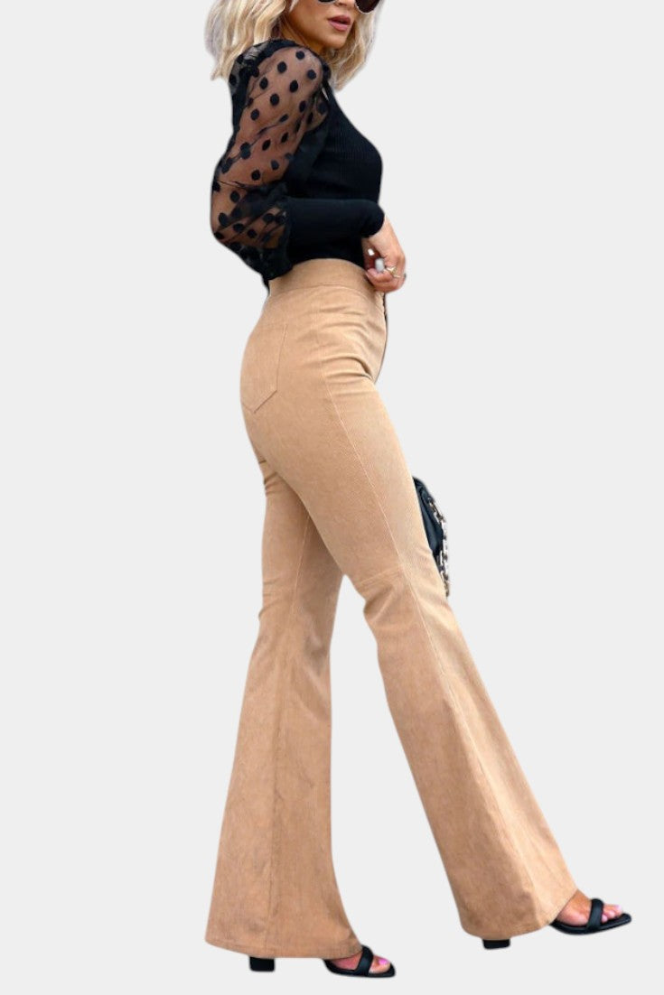 Kiara | Wide-Leg High-Waisted Velvet Trousers