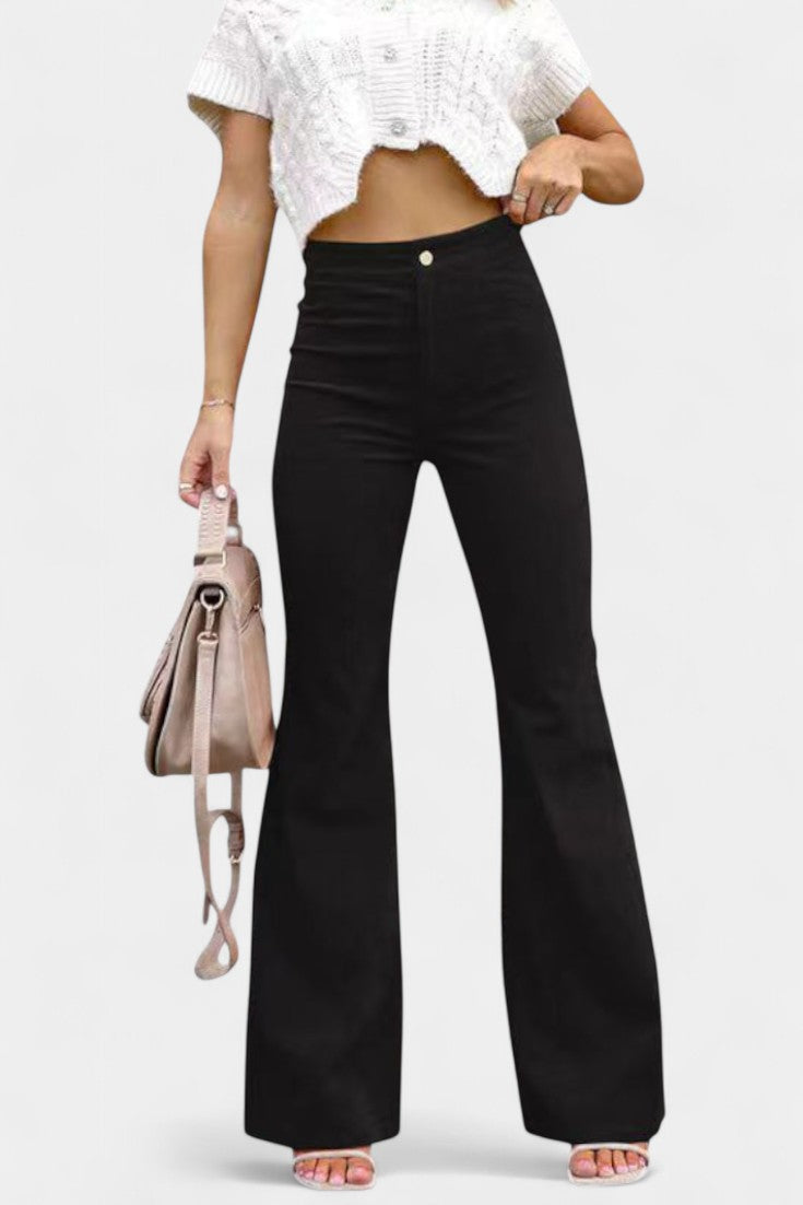 Kiara | Wide-Leg High-Waisted Velvet Trousers