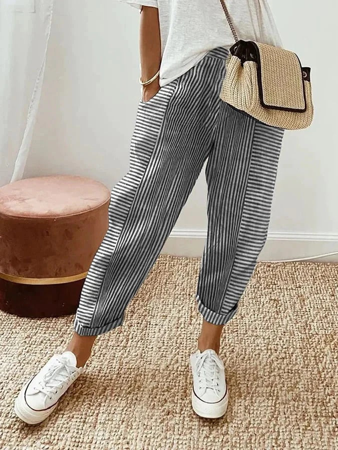 Laura | Striped Wide-Leg Pants