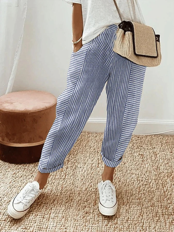 Laura | Striped Wide-Leg Pants