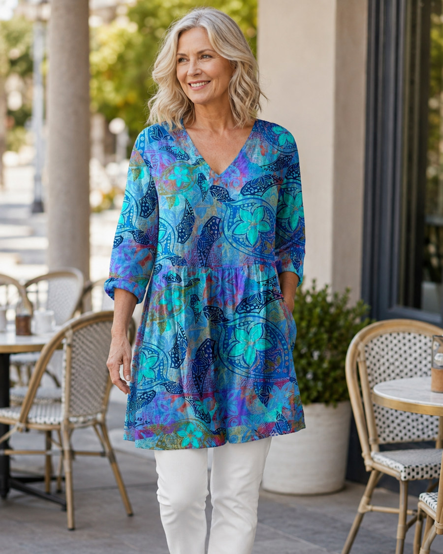 Juliette | Long Blouse with V-Neck