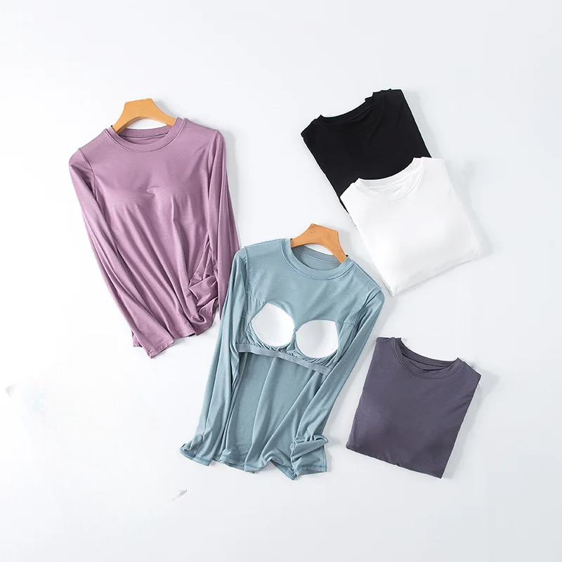 Elara™ | Built-In Bra Long Sleeve Top