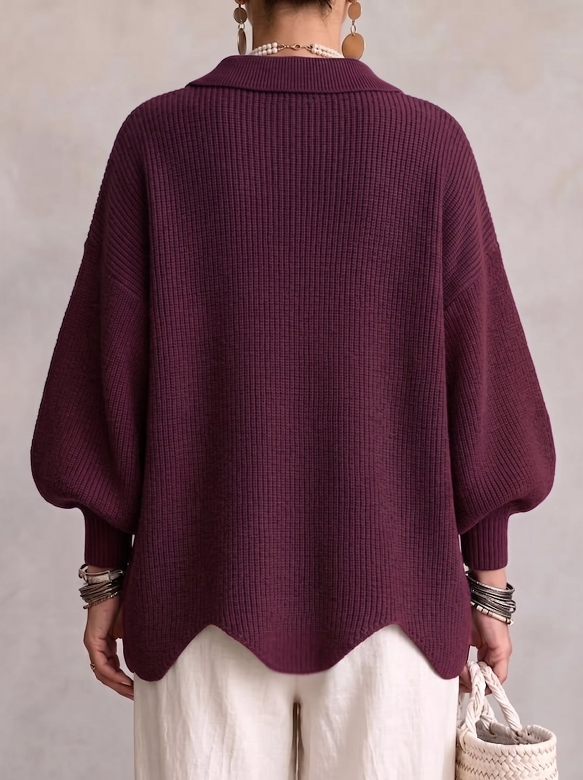 Lara - Oversized Collared Button Cardigan