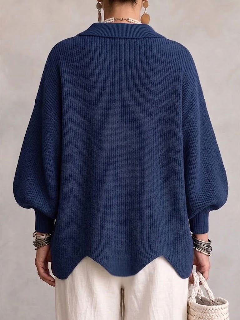 Lara - Oversized Collared Button Cardigan