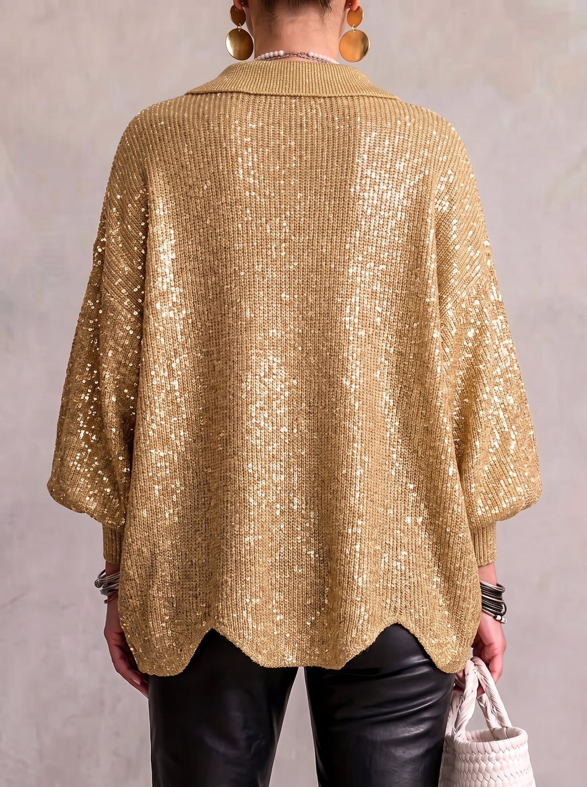 Lara - Oversized Collared Button Cardigan