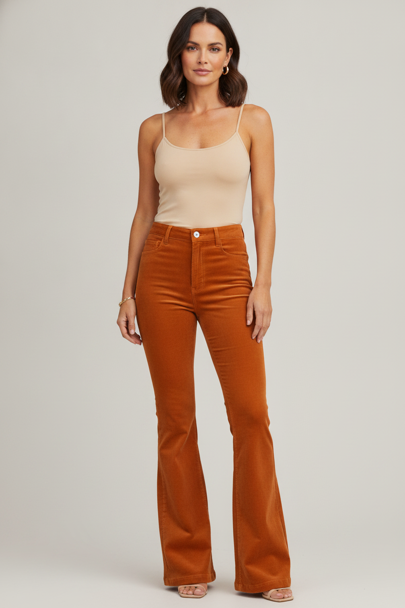 Kiara | Wide-Leg High-Waisted Velvet Trousers