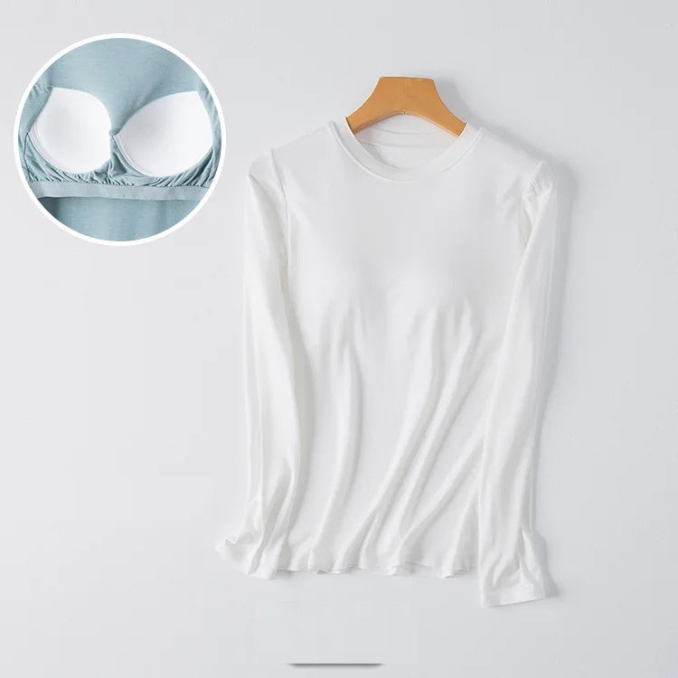Elara™ | Built-In Bra Long Sleeve Top